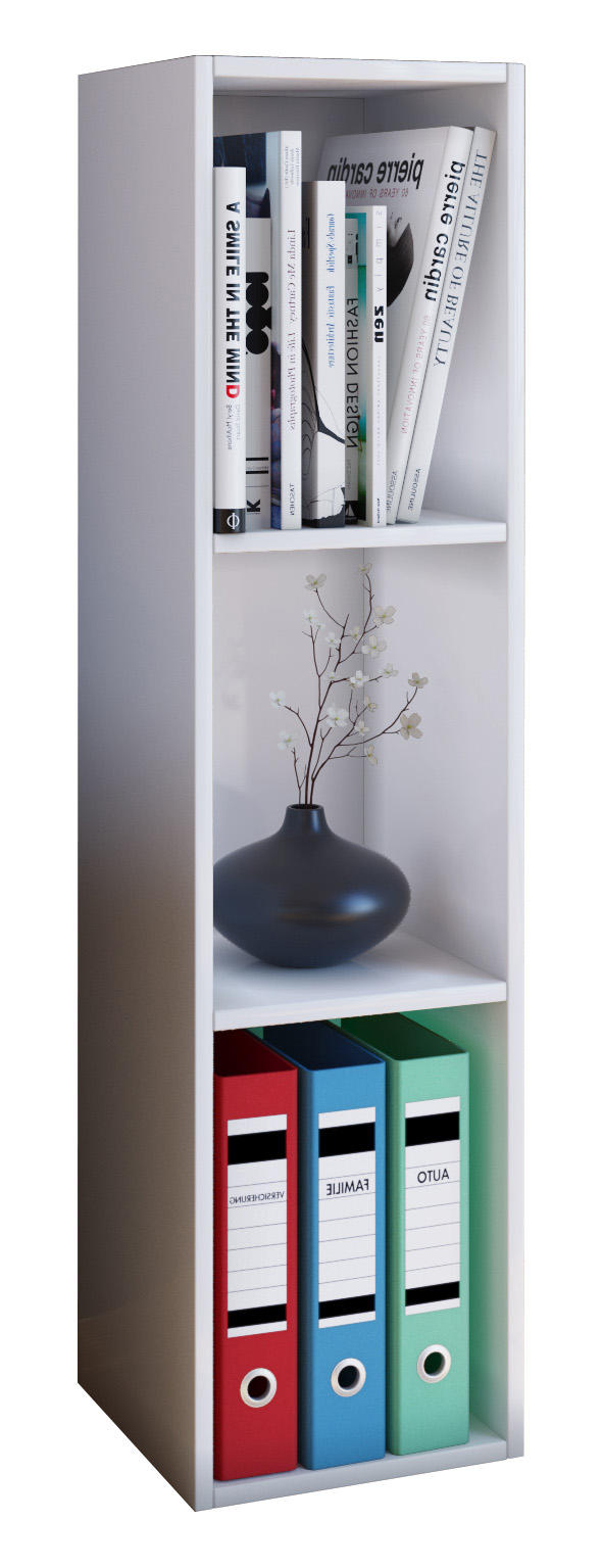 DVD-Regal Mit 3 Fächern Mendas B: 34 cm Weiß