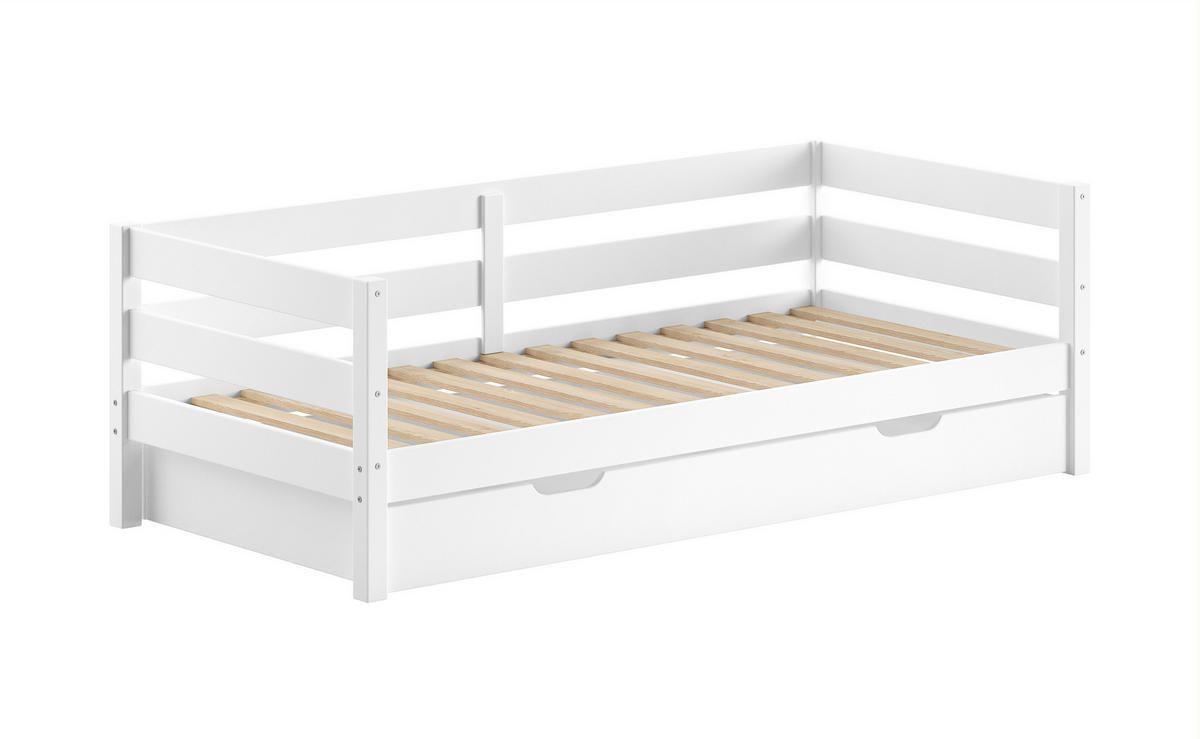 AUSZIEHBETT 90/200 cm  in Weiß  - Naturfarben/Weiß, MODERN, Holz (90/200cm) - Vipack