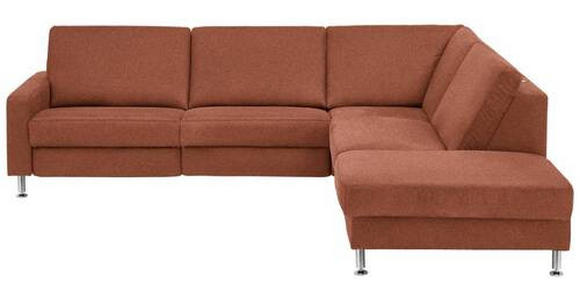 ECKSOFA in Mikrofaser Rotbraun 275/242 cm - Rotbraun/Alufarben, Design, Textil/Metall (275/242cm) - Dieter Knoll