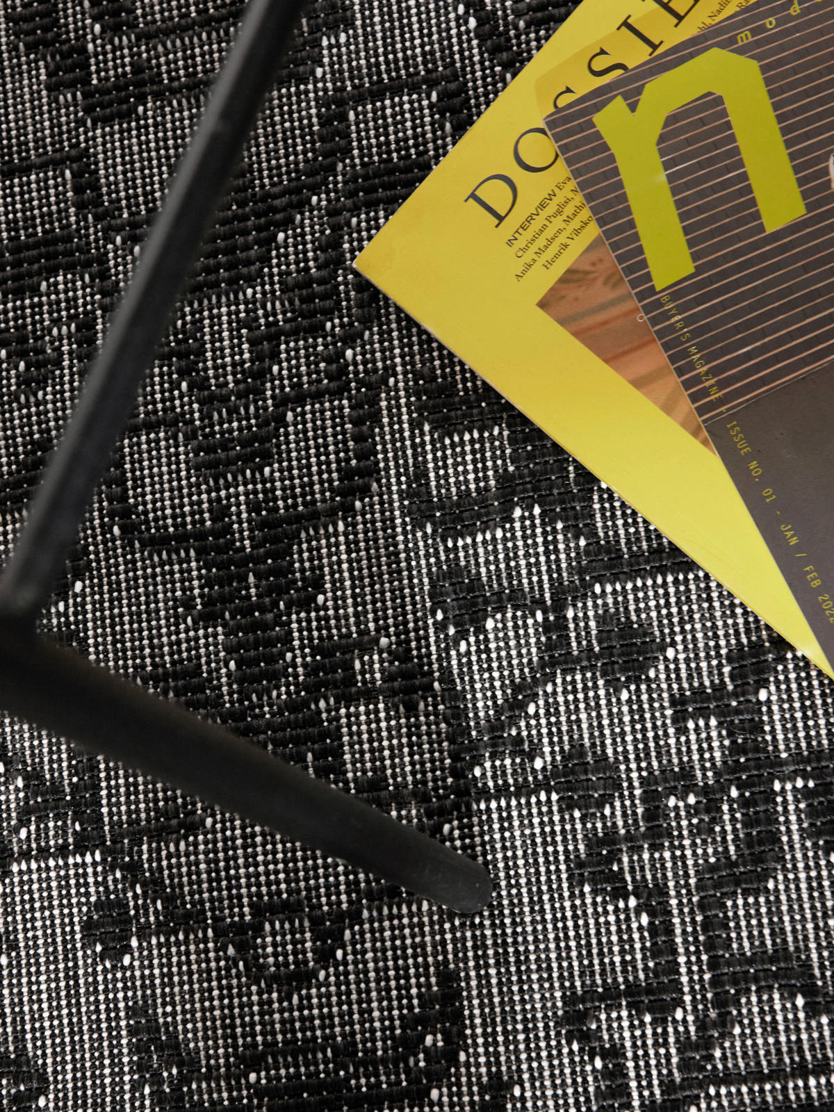 OUTDOORTEPPICH 160 cm Duet Schwarz, Weiß  - Schwarz/Weiß, Design, Kunststoff (160cm)