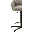 BARHOCKER Leinenoptik Schwarz, Taupe Eisen Stoffauswahl, Sitzfläche 360° drehbar  - Taupe/Schwarz, Design, Textil/Metall (58/103-123/61cm) - Novel