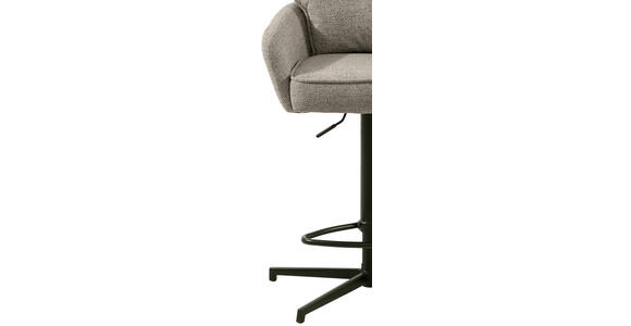 BARHOCKER Leinenoptik Schwarz, Taupe Eisen Stoffauswahl, Sitzfläche 360° drehbar - Taupe/Schwarz, Design, Textil/Metall (58/103-123/61cm) - Novel