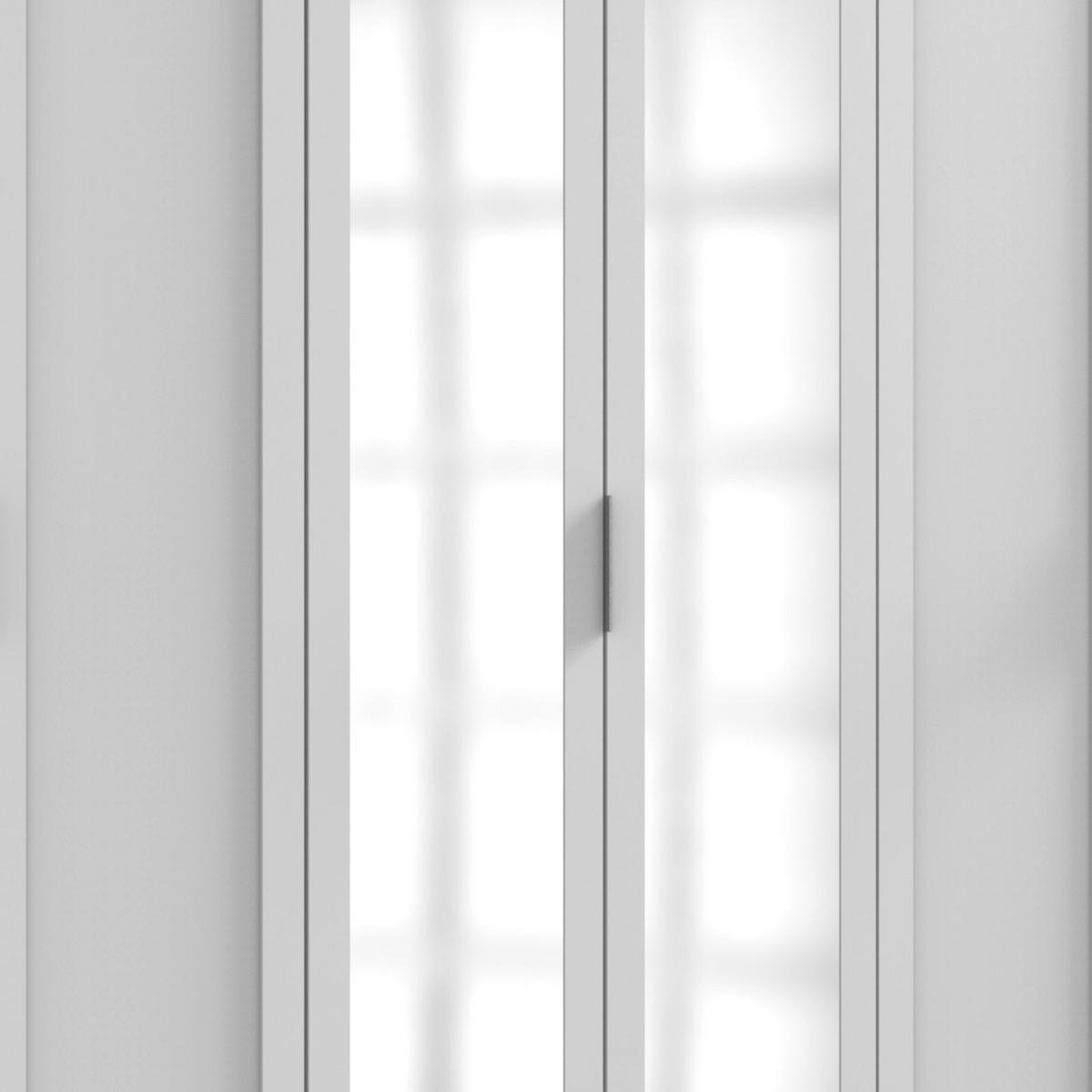 ŠATNÍ SKŘÍŇ SE ZRCADLEM, bílá, 270/210/58 cm - bílá/barvy stříbra, Konvenční, kompozitní dřevo/sklo (270/210/58cm) - MID.YOU