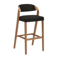 BARHOCKER Holz, Leder Dunkelbraun, Wildeiche  - Wildeiche/Dunkelbraun, Natur, Leder/Holz (52/103/52cm) - Voglauer