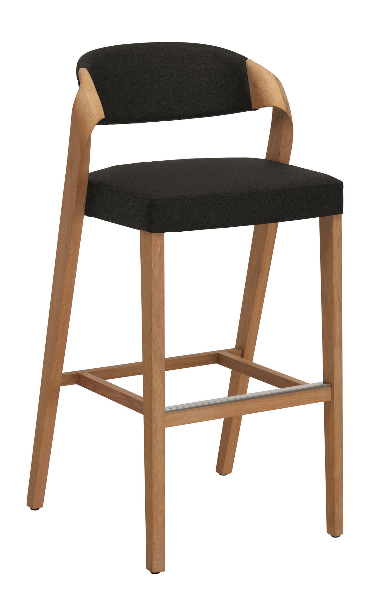 BARHOCKER Holz, Leder Dunkelbraun, Wildeiche  - Wildeiche/Dunkelbraun, Natur, Leder/Holz (52/103/52cm) - Voglauer