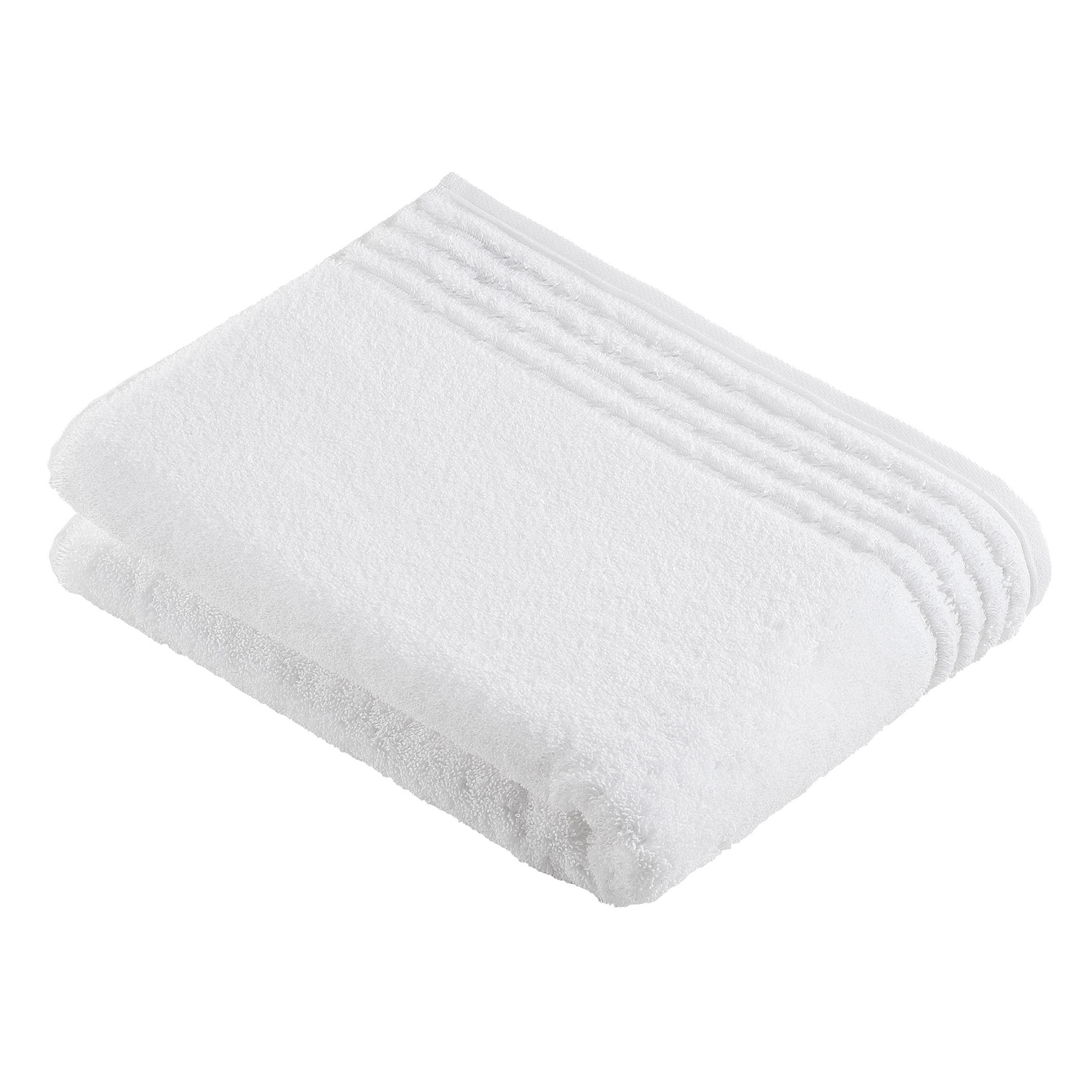 BADETUCH Vienna Style Supersoft Weiß 80/160 cm  - Weiß, Basics, Textil (80/160cm) - Vossen