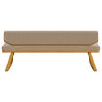 SITZBANK 190/80/52 cm Flachgewebe Eichefarben, Taupe Eiche massiv  - Taupe/Eichefarben, Basics, Holz/Textil (190/80/52cm) - Carryhome