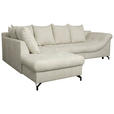 ECKSOFA Hellgrau Struktur  - Hellgrau/Schwarz, KONVENTIONELL, Textil/Metall (194/247cm) - Carryhome