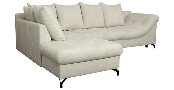 ECKSOFA Hellgrau Struktur - Hellgrau/Schwarz, KONVENTIONELL, Textil/Metall (194/247cm) - Carryhome