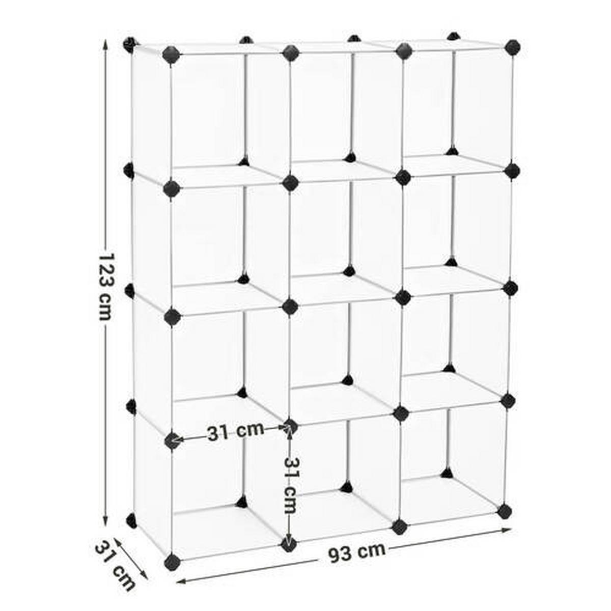 REGALKOMBINATION - Schwarz/Weiß, Basics, Kunststoff/Metall (93/123/31cm) - Boxxx