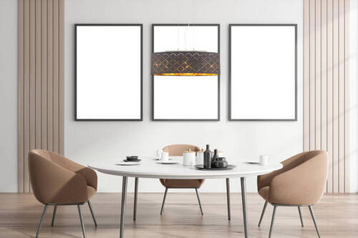 LED-HÄNGLAMPA 65/25/140 cm  - svart/guldfärgad, Design, metall/textil (65/25/140cm) - Globo
