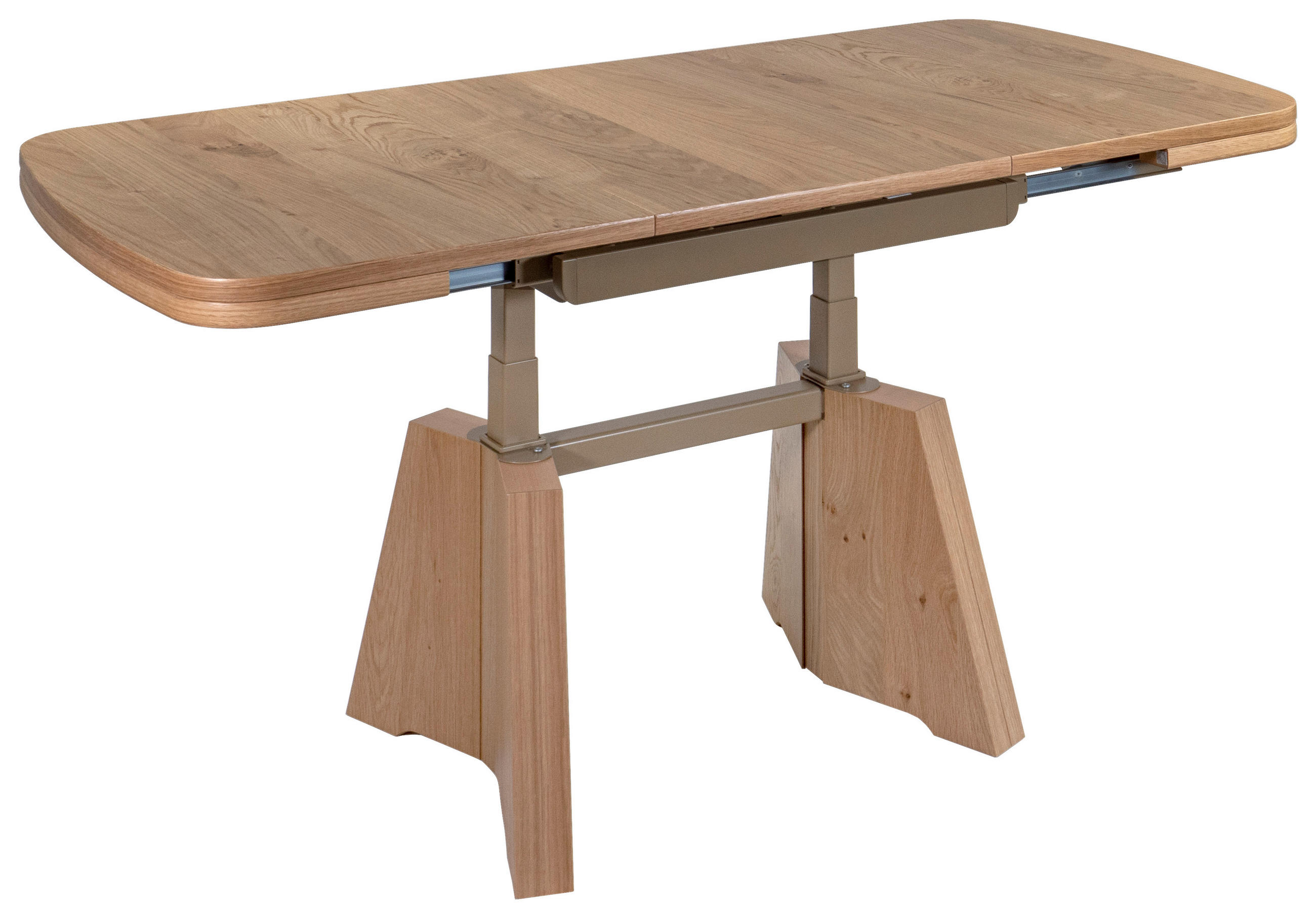 COUCHTISCH Wildeiche furniert 90-130,5/65/54-73 cm rechteckig Eichefarben  - Eichefarben, KONVENTIONELL, Holzwerkstoff/Metall (90-130,5/65/54-73cm) - Venda