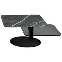 COUCHTISCH in Metall, Glas, Keramik, Holzwerkstoff 68/68/36 cm  - Silberfarben/Schwarz, Design, Glas/Keramik (68/68/36cm) - Bacher