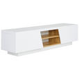 LOWBOARD Weiß, Eichefarben  - Eichefarben/Weiß, Design, Holzwerkstoff (160/41/40cm) - Carryhome