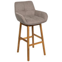 BARSKA STOLICA  sivobraon   - medeni hrast/sivobraon, Konvencionalno, drvo/tekstil (54,5/104,5/58cm) - Linea Natura