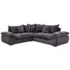 ECKSOFA Graphitfarben Velours  - Chromfarben/Graphitfarben, KONVENTIONELL, Kunststoff/Textil (247/247cm) - Carryhome