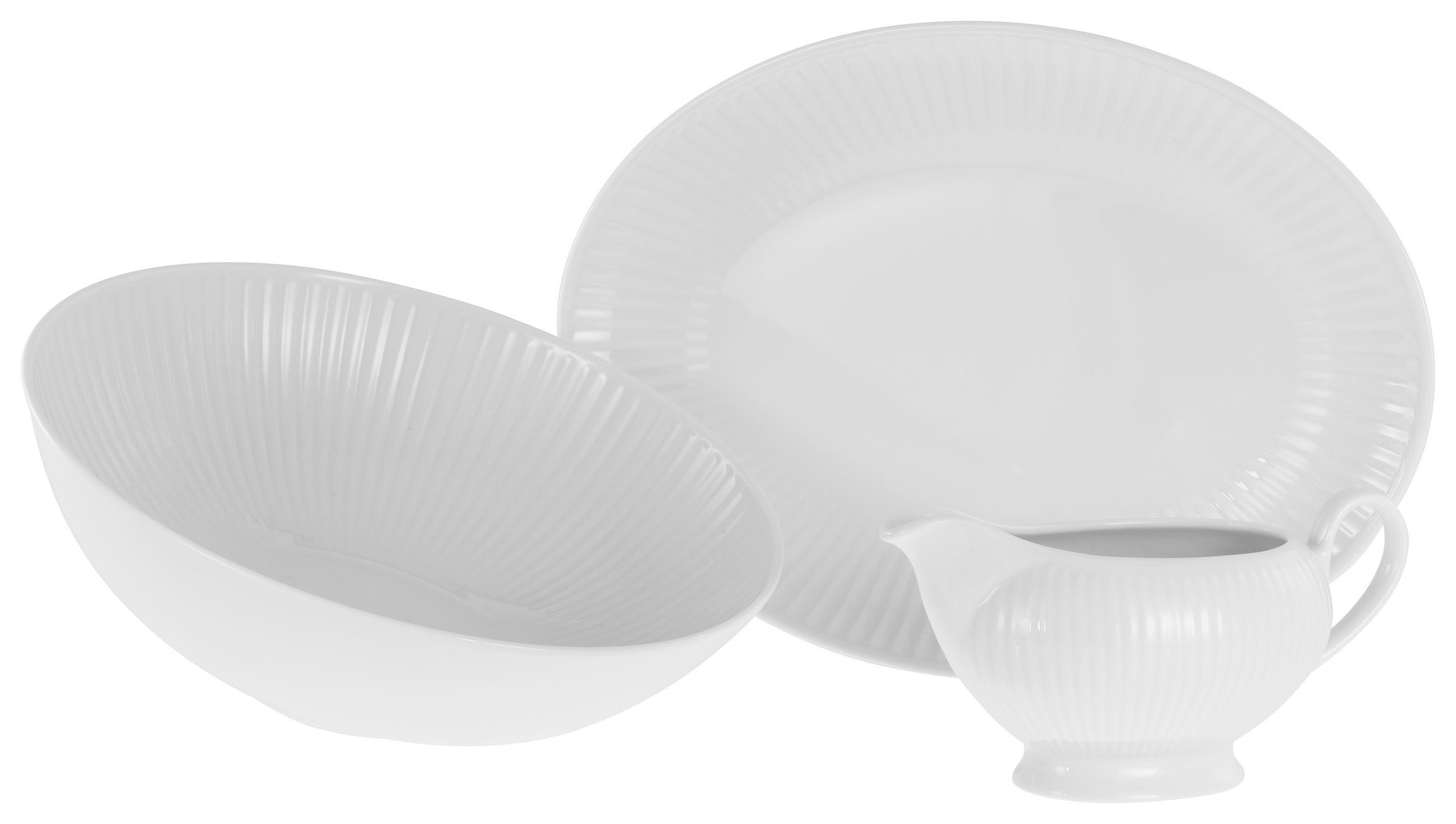 SERVIERSCHALENSET Valencia   - Weiß, Design, Keramik - Creatable