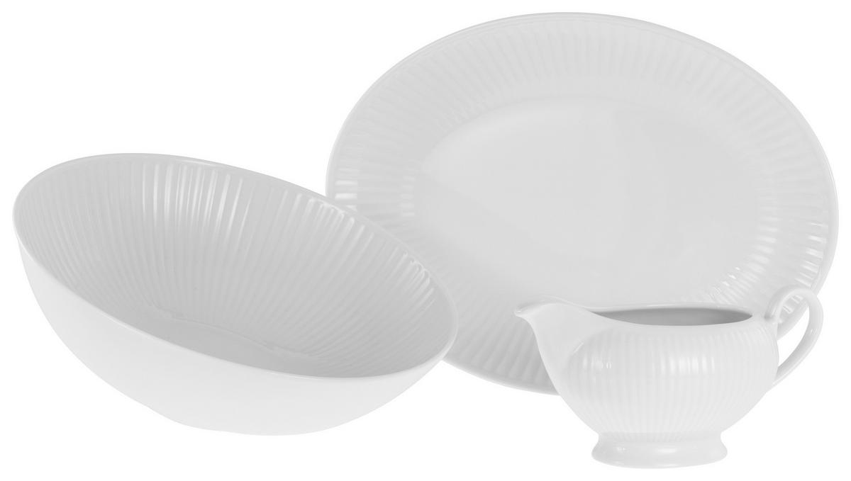 SERVIERSCHALENSET Valencia   - Weiß, Design, Keramik - Creatable