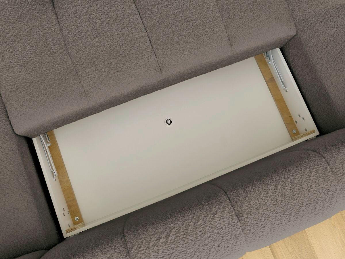 WOHNLANDSCHAFT  FUJI  Taupe Bouclé  - Taupe/Schwarz, MODERN, Kunststoff/Textil (204/377/160cm)