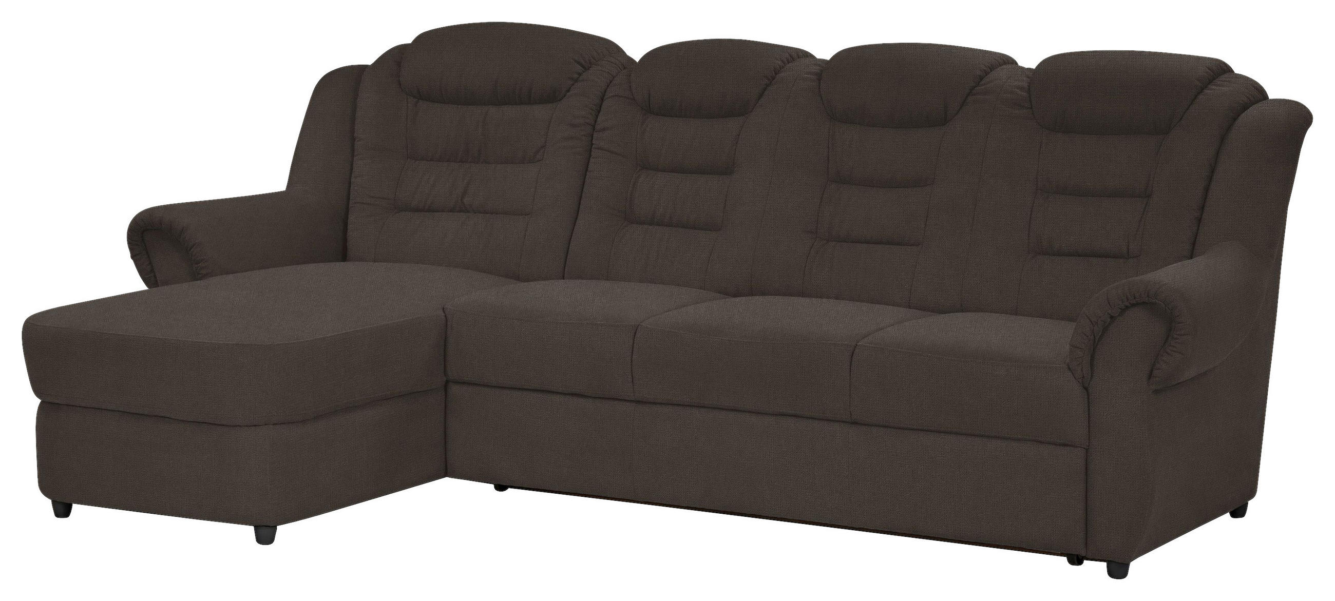 ECKSOFA in Chenille Braun - Schwarz/Braun, Konventionell, Kunststoff/Textil (165/262cm) - Livetastic