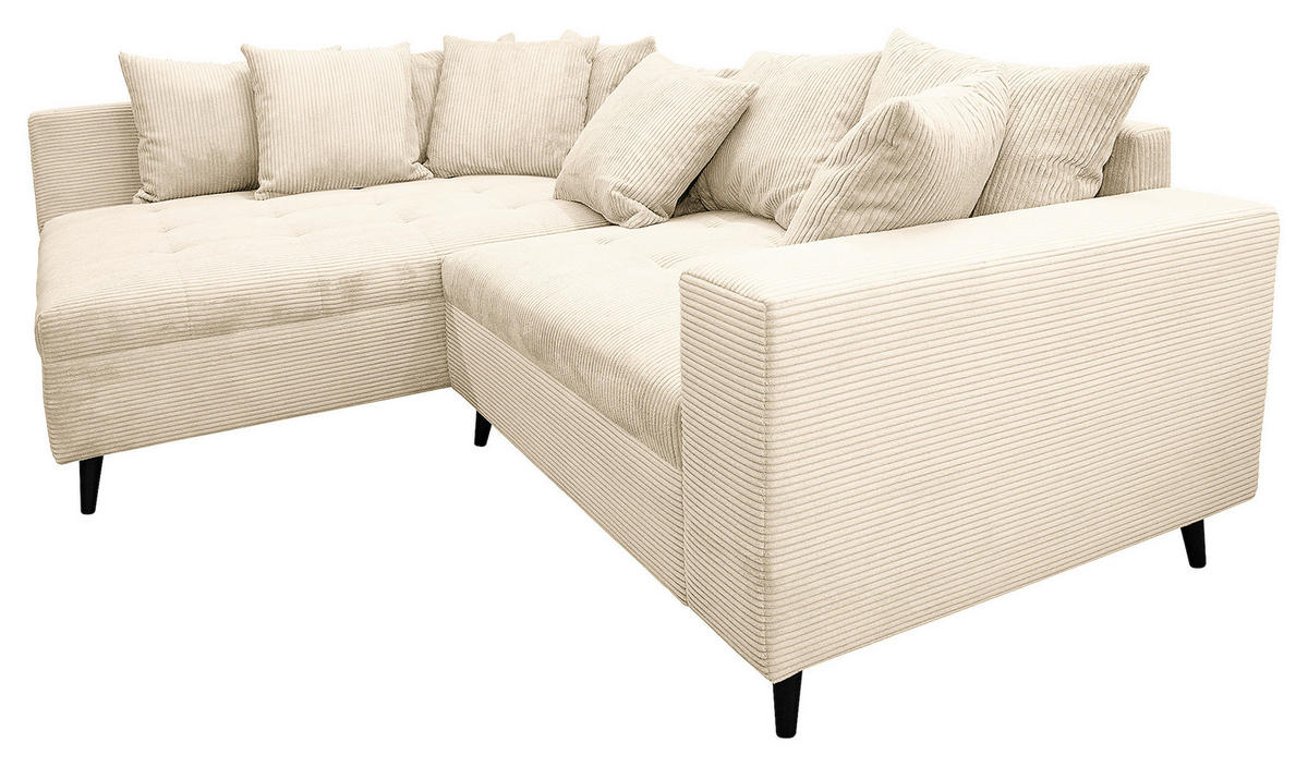 KUTNA GARNITURA tekstil  krem   - crna/krem, Design, tekstil/drvo (174/247cm) - MID.YOU