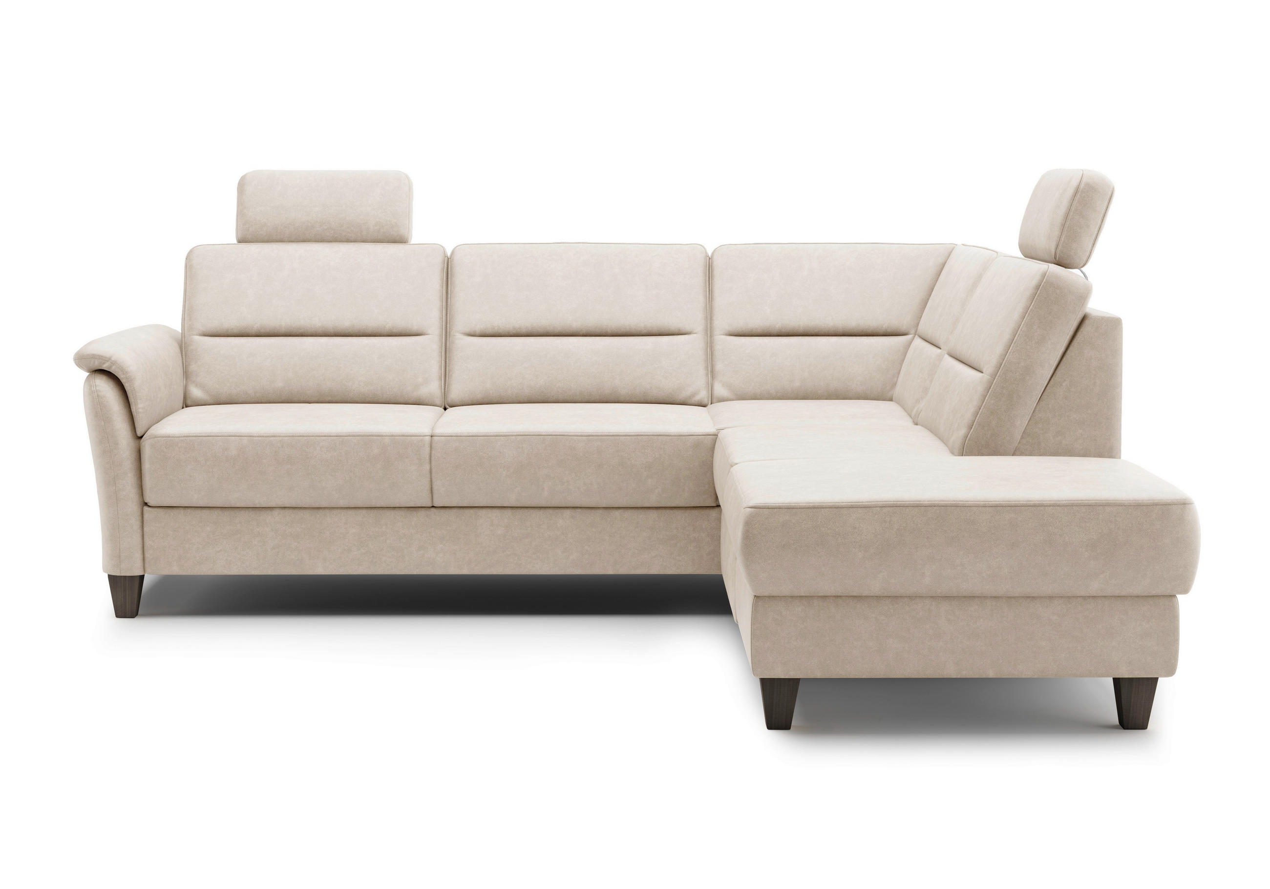 ECKSOFA in Mikrofaser Beige  236/212 cm  - Wengefarben/Beige, KONVENTIONELL, Holz/Textil (236/212cm) - Sit & More