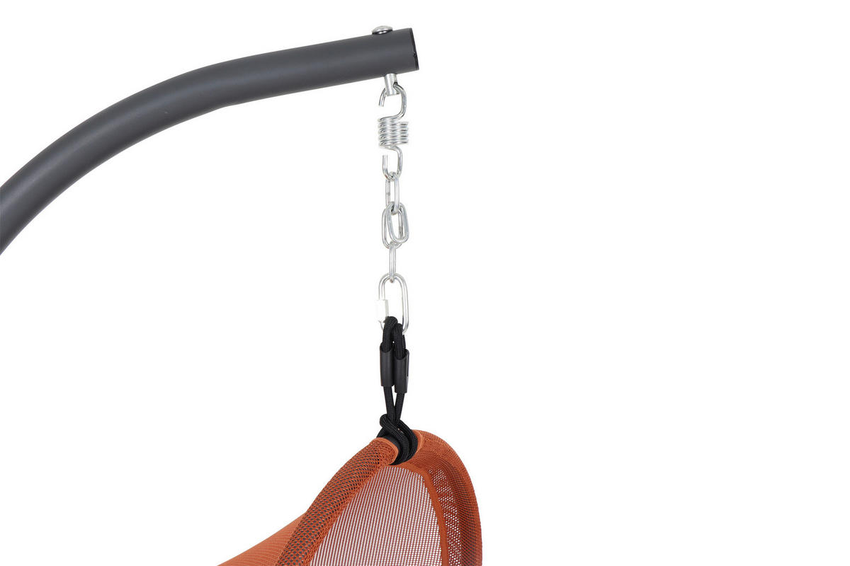 HÄNGESESSEL 123/195/106 cm  - Anthrazit/Rot, KONVENTIONELL, Kunststoff/Textil (123/195/106cm) - Siena Garden