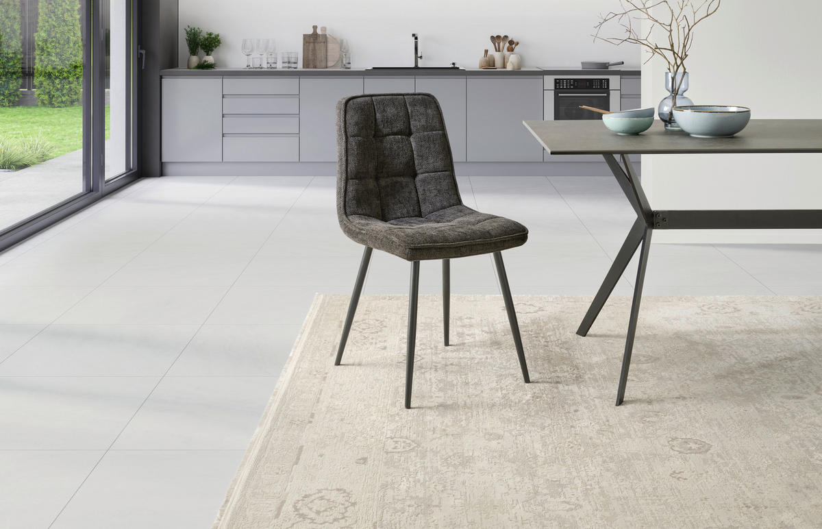 STUHL Leinenoptik Schwarz Pappel Sperrholz  - Schwarz, KONVENTIONELL, Holz/Textil (45/89/58cm) - MID.YOU