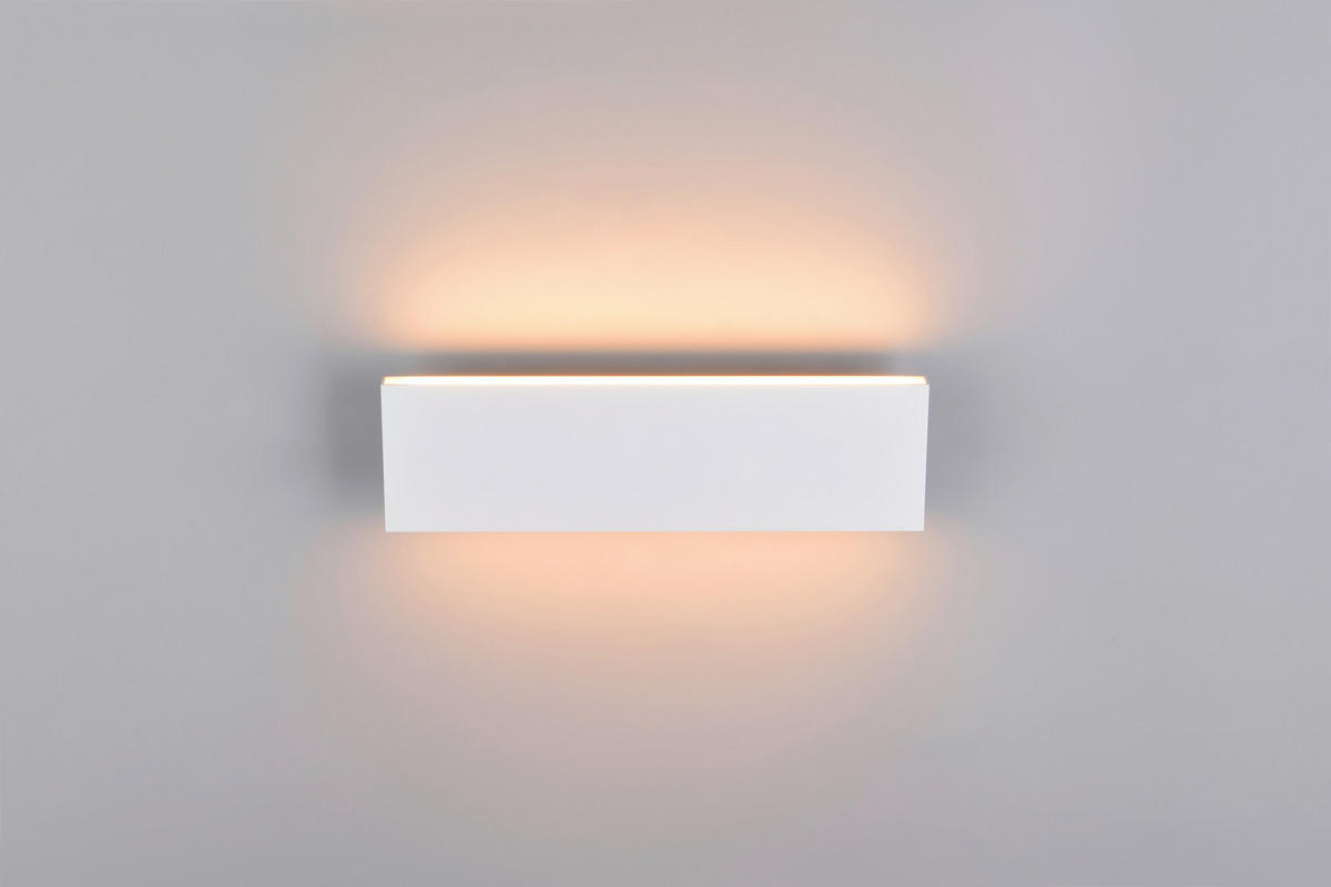 LED-WANDLEUCHTE - Weiss, Design, Kunststoff/Metall (28/8/4,5cm) - Novel