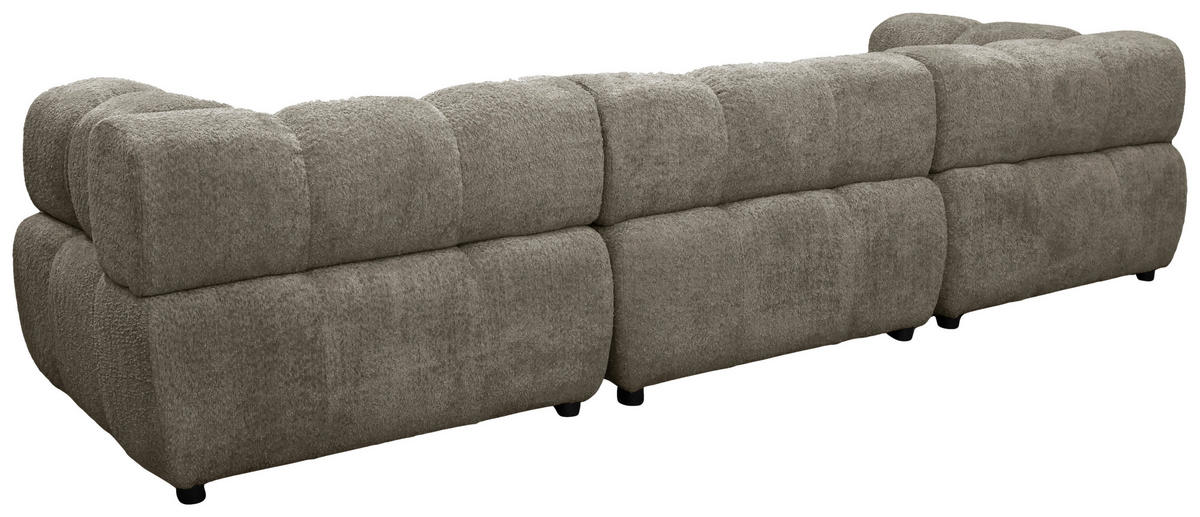 ECKSOFA ZAK in Bouclé Hellbraun  280/186 cm  - Hellbraun/Schwarz, Design, Kunststoff/Textil (280/186cm) - MID.YOU