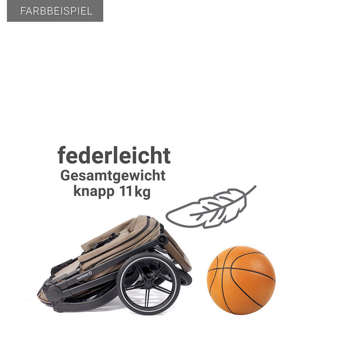 KOMBIKINDERWAGEN  FX4 Swing Set  Mokka  - Beige/Schwarz, Basics, Textil (100/55/130cm) - Gesslein