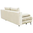 SCHLAFSOFA  mit Liegefunktion, Schlafen auf Sitzhöhe, Rücken echt Chenille Creme  - Creme/Schwarz, KONVENTIONELL, Textil/Metall (203/94/96cm) - Carryhome