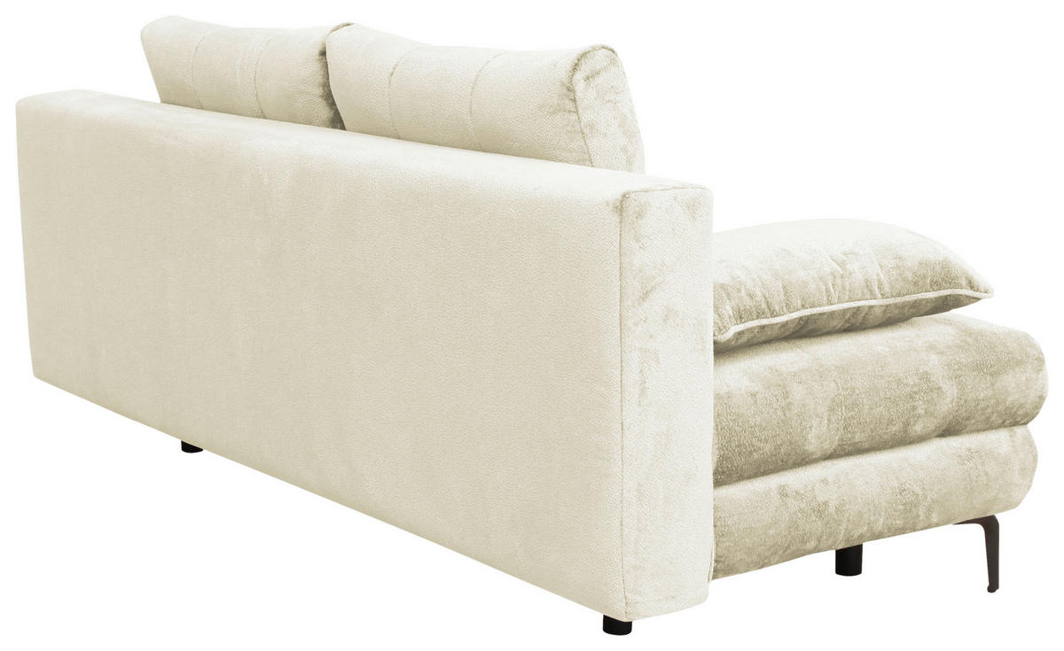 SCHLAFSOFA Chenille Creme  - Creme/Schwarz, KONVENTIONELL, Textil/Metall (203/94/96cm) - Carryhome