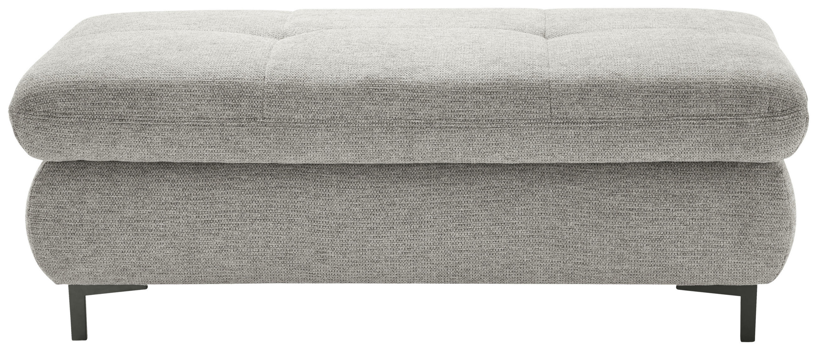 HOCKER Webstoff Grau - Schwarz/Grau, KONVENTIONELL, Textil/Metall (129/49/64cm) - SetOne by Musterring