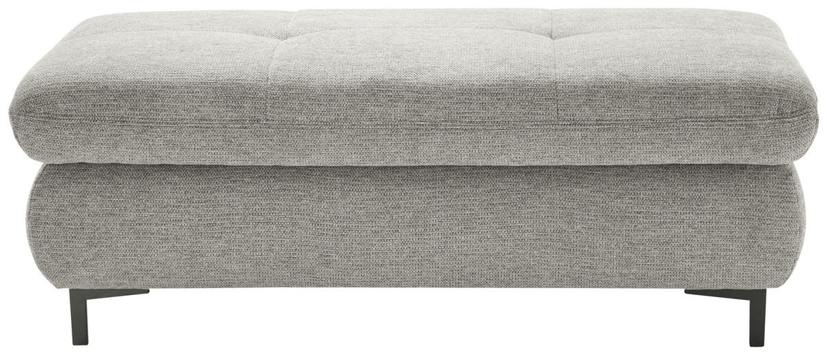 HOCKER Webstoff Grau  - Schwarz/Grau, KONVENTIONELL, Textil/Metall (129/49/64cm) - SetOne by Musterring