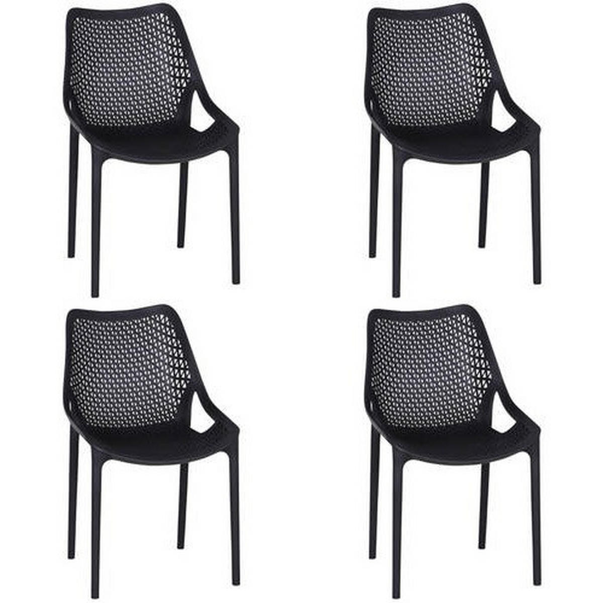 GARTENSTUHL-SET Kunststoff Anthrazit  - Anthrazit, Basics, Kunststoff (60/81/50cm) - Siena Garden