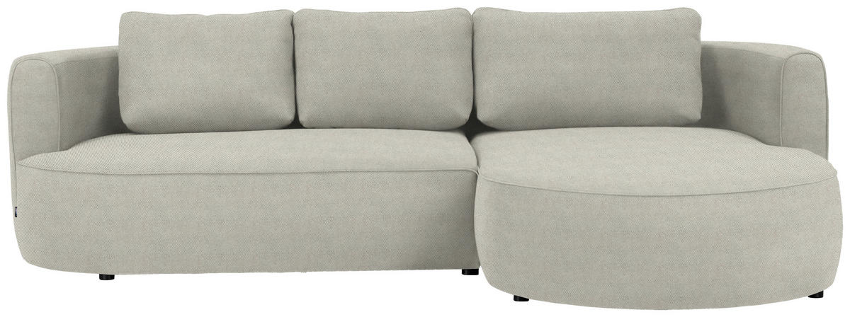 ECKSOFA in Webstoff Creme  - Creme/Schwarz, Modern, Kunststoff/Textil (284/183cm) - Welnova