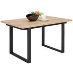 ESSTISCH in Metall, Holzwerkstoff 110/100/76 cm  - Eichefarben/Schwarz, KONVENTIONELL, Holzwerkstoff/Metall (110/100/76cm) - Venda