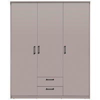 DREHTÜRENSCHRANK 157/194/54 cm 3-türig Kaschmir  - Kaschmir/Schwarz, Basics, Holzwerkstoff/Metall (157/194/54cm) - Xora