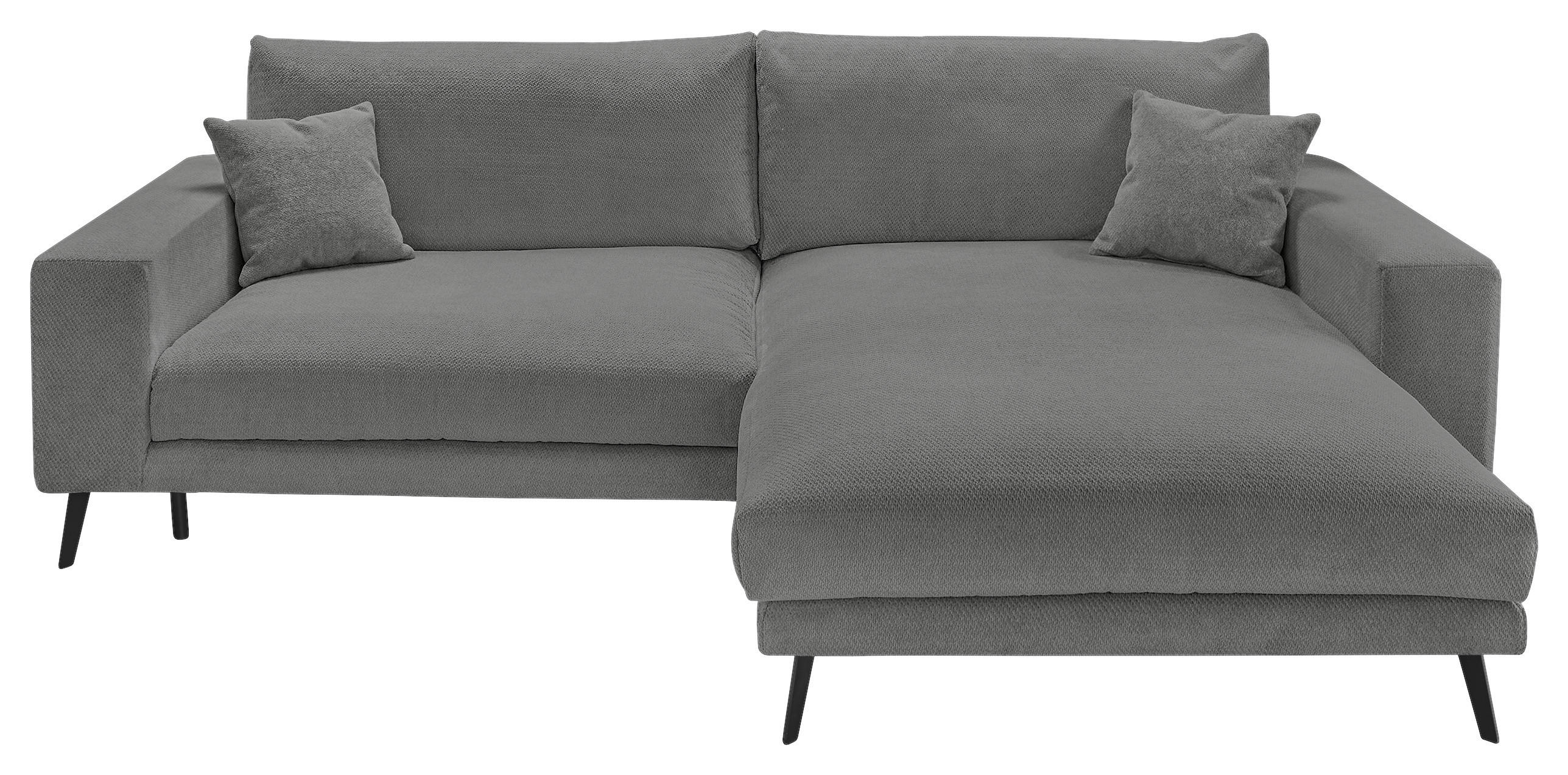 ECKSOFA Dunkelgrau Webstoff  - Dunkelgrau/Schwarz, KONVENTIONELL, Textil/Metall (269/195cm) - SetOne by Musterring
