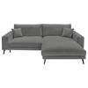 ECKSOFA Dunkelgrau Webstoff  - Dunkelgrau/Schwarz, KONVENTIONELL, Textil/Metall (269/195cm) - SetOne by Musterring