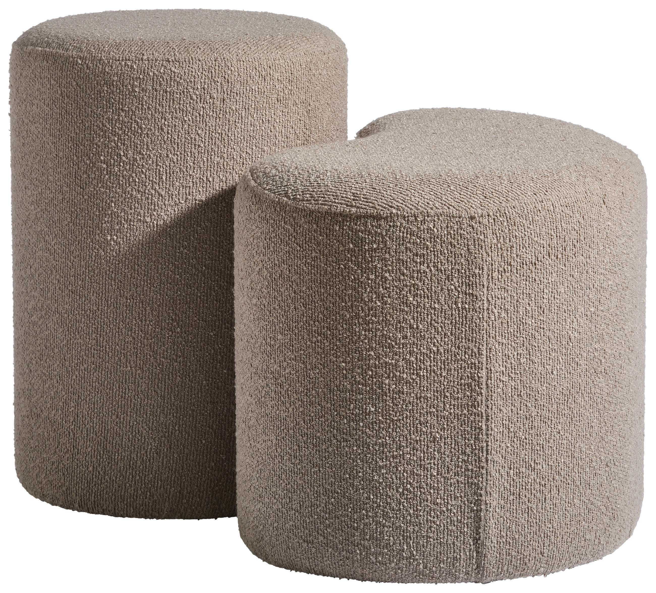 POUF Bouclé Hellbraun 56,5/35/40/50/36,5/35 cm  - Hellbraun, Design, Holzwerkstoff/Textil (56,5/35/40/50/36,5/35cm) - MID.YOU