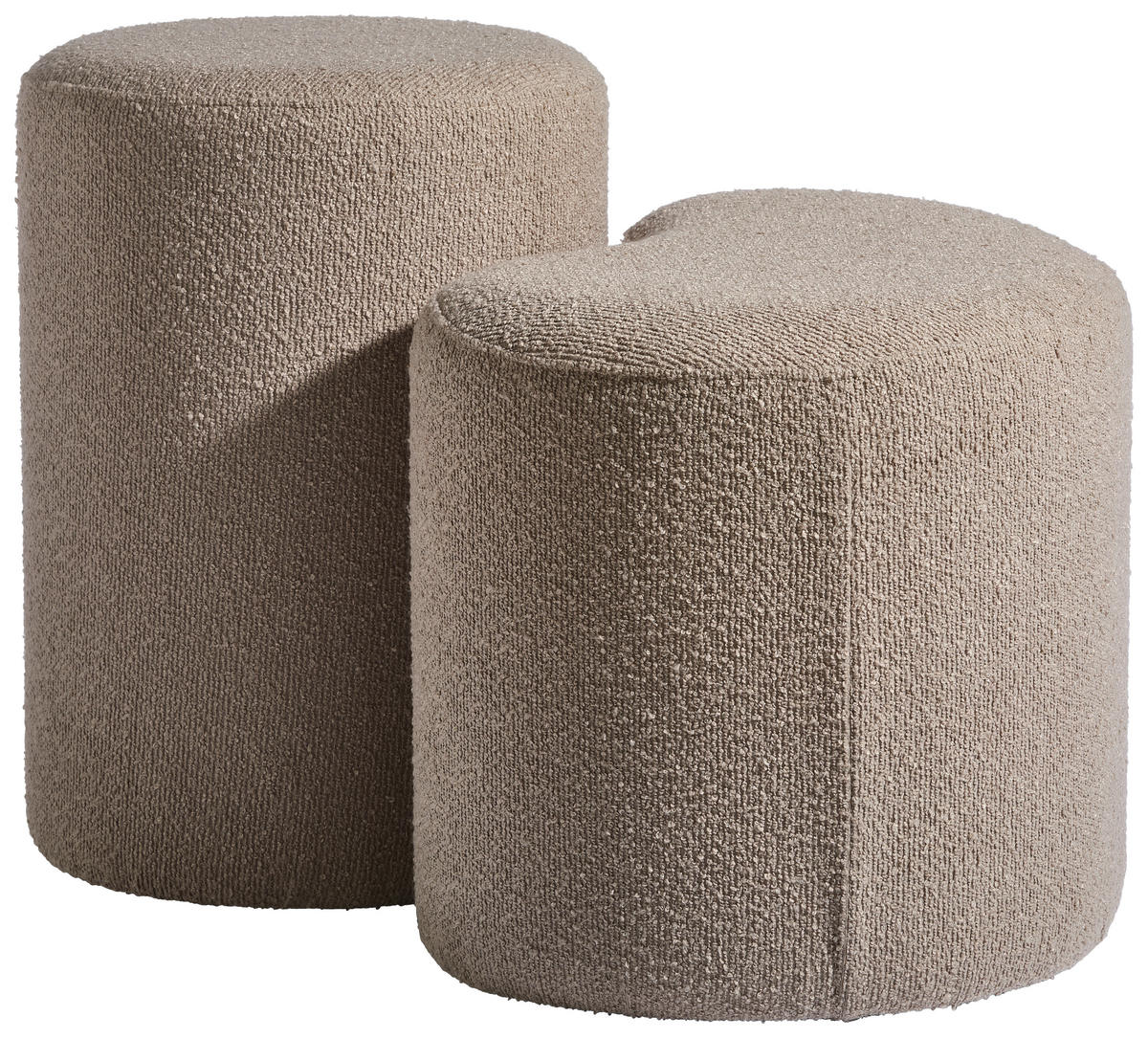 POUF Bouclé Hellbraun 56,5/35/40/50/36,5/35 cm  - Hellbraun, Design, Holzwerkstoff/Textil (56,5/35/40/50/36,5/35cm) - MID.YOU