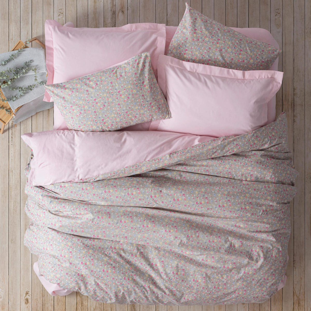 BETTWÄSCHE 155/220 cm  - Pink/Multicolor, Basics, Textil (155/220cm)