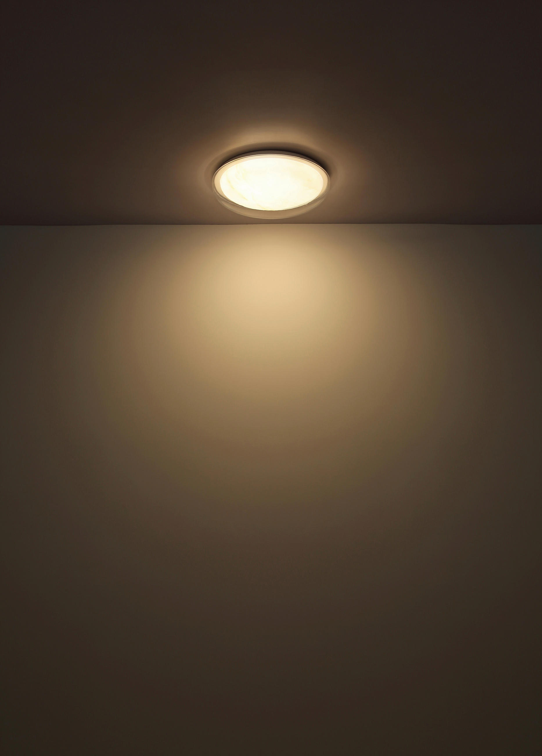 LED-DECKENLEUCHTE TYRONE 38,5/8 cm   - Klar/Weiß, Basics, Kunststoff/Metall (38,5/8cm) - Globo
