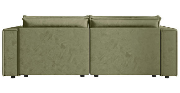 SOFA Webstoff Olivgrün  - Schwarz/Olivgrün, MODERN, Kunststoff/Textil (250/68/104cm) - Xora