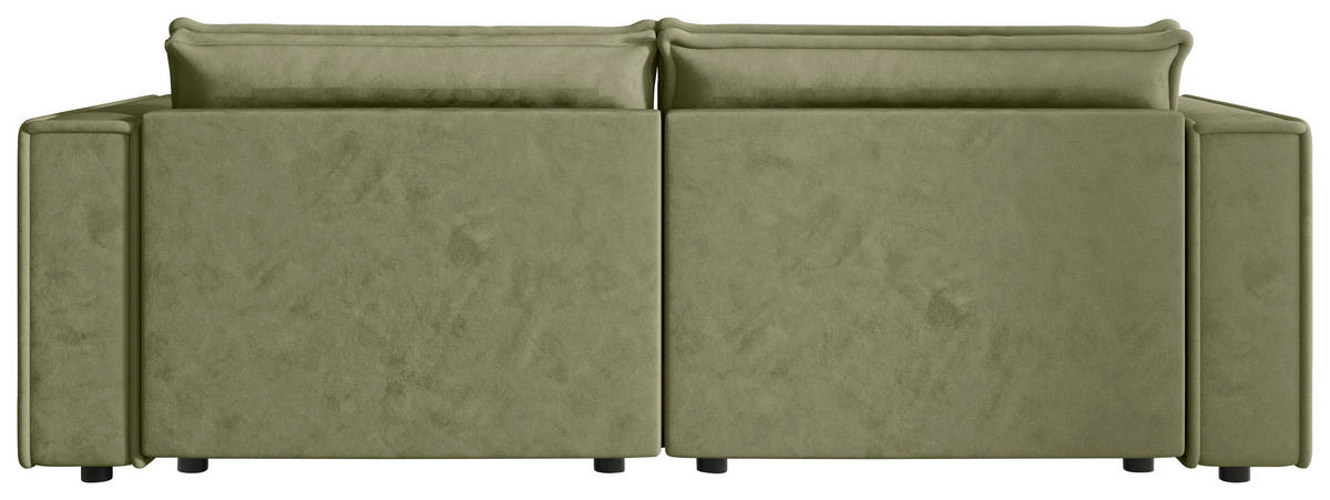 SOFA Webstoff Olivgrün  - Schwarz/Olivgrün, MODERN, Kunststoff/Textil (250/68/104cm) - Xora