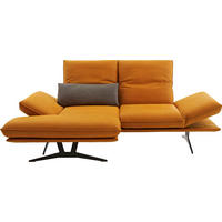 ECKSOFA in Echtleder Currygelb  - Currygelb/Gelb, Design, Leder/Metall (130/210cm) - Dieter Knoll