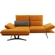 ECKSOFA in Echtleder Currygelb  - Currygelb/Gelb, Design, Leder/Metall (130/210cm) - Dieter Knoll