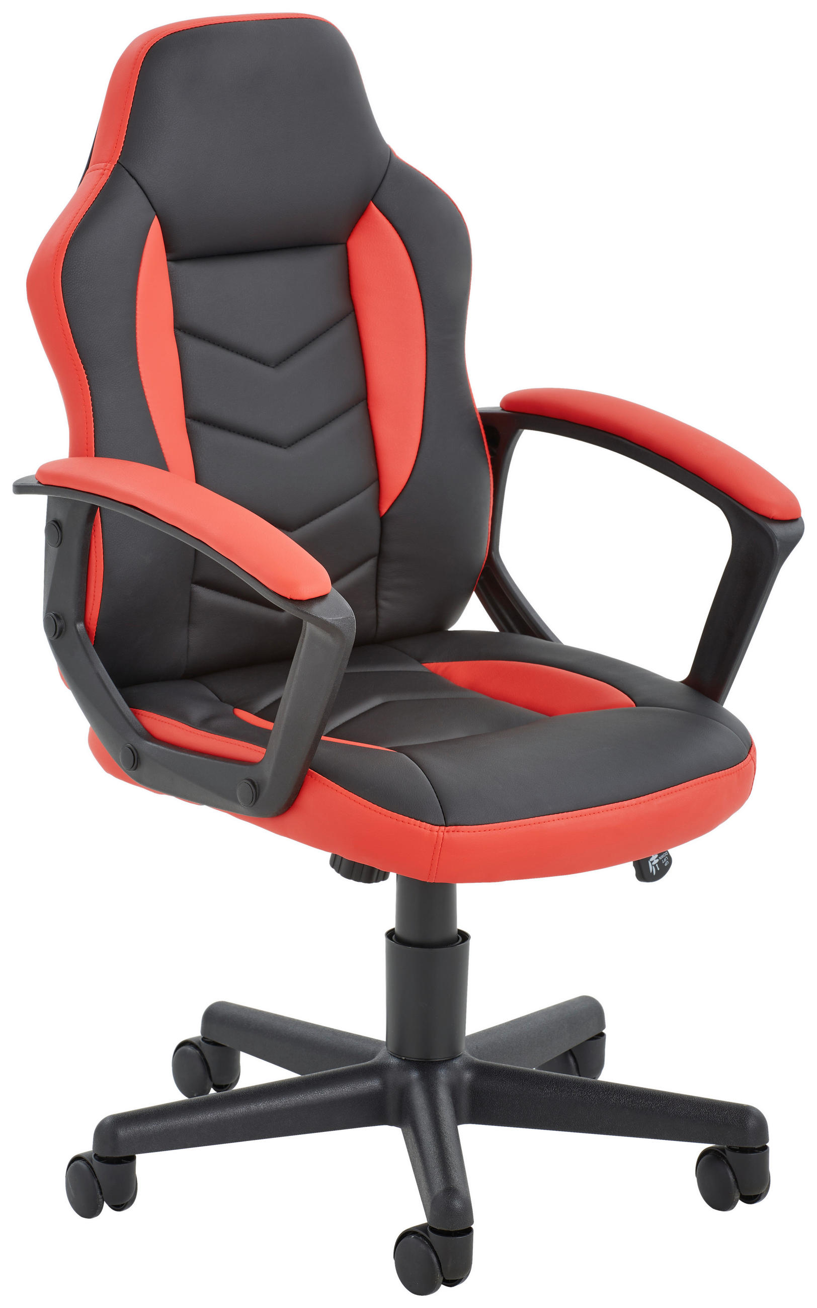 GAMING STOL umetna masa, tekstil rdeča, črna  - rdeča/črna, Design, umetna masa/tekstil (54/93-103/54cm) - Xora